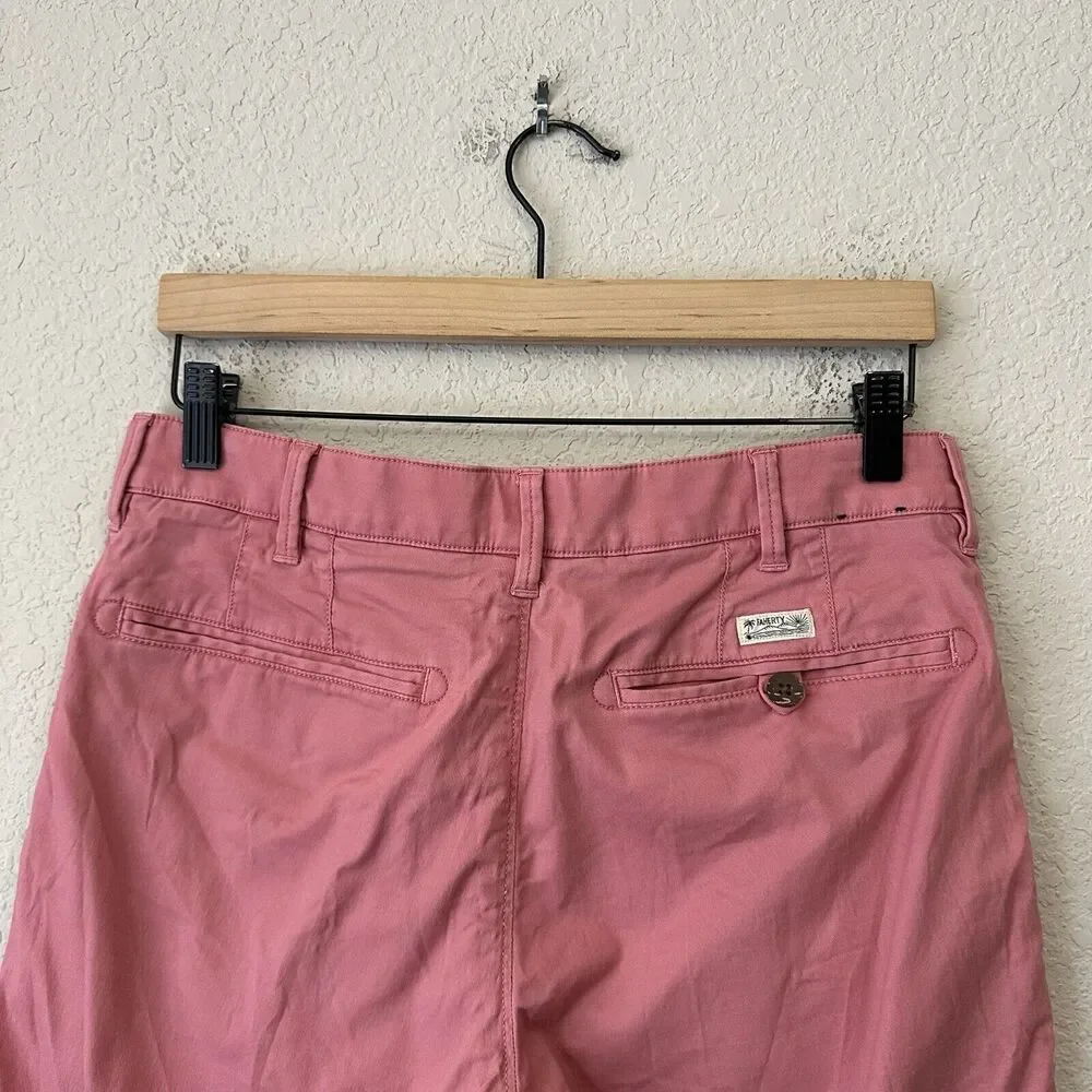 FAHERTY Island Life Shorts Dusty Rose Stretch Chino Performance Preppy